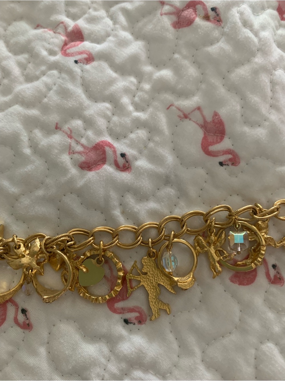Sterling Silver Multicolor Gemstone Link , And a gold tone charm bracelet - Picture 6 of 7